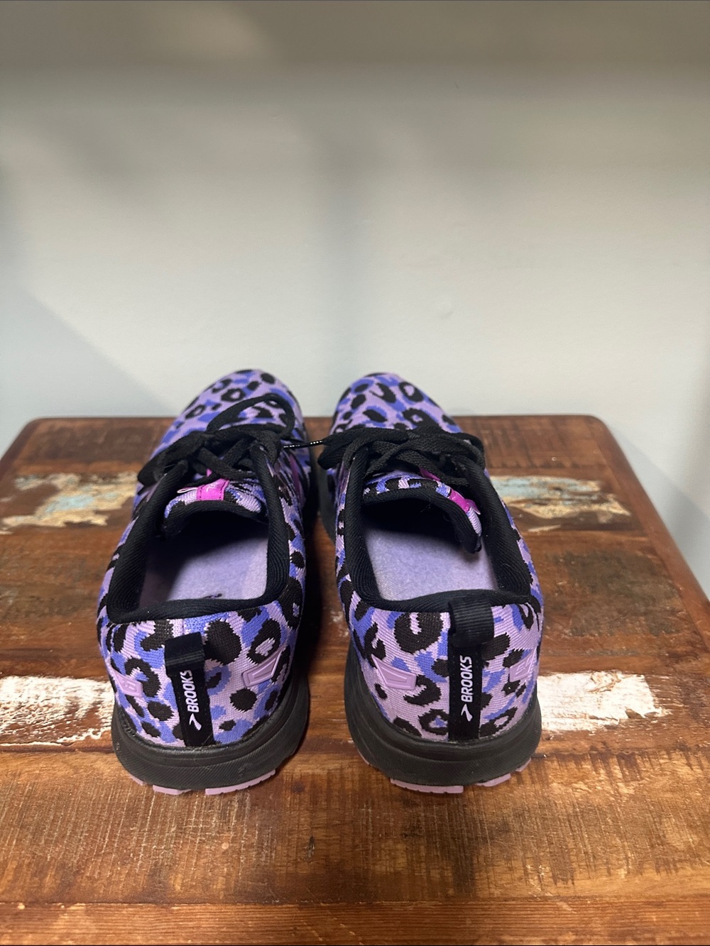 Brooks Women's Lavender Purple Leopard Print Sneakers - Picture 3 of 4